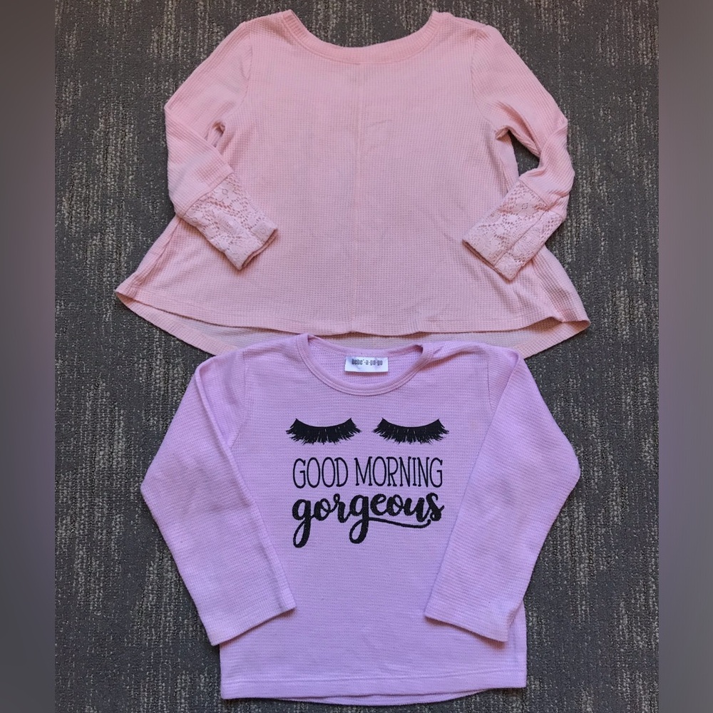 Pink thermal long sleeve shirts size 2T